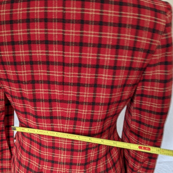 Ralph Lauren Red Plaid Jacket with Faux Fur Collar - Picture 4 of 6